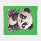 かわいい小さなパンダ フリースブランケット (正面(横))