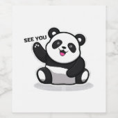 かわいい小さなパンダ ワインラベル (シングルラベル)