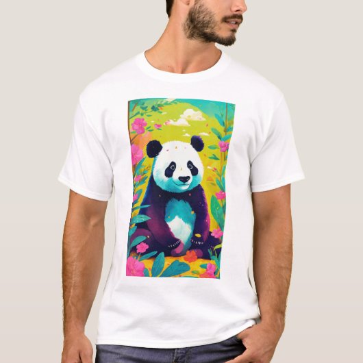 かわいい小さなパンダ Tシャツ (正面)
