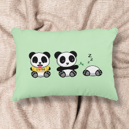 かわいい小さなパンドラ(PANDA)をグリーン アクセントクッション