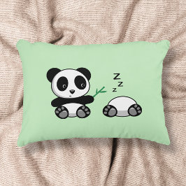 かわいい小さなパンドラ(PANDA)をグリーン アクセントクッション