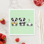 かわいい小さなパンドラ(PANDA)をグリーン スタンダードランチョンナプキン (インサイチュ)