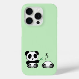 かわいい小さなパンドラ(PANDA)をグリーン iPhone 15 PROケース