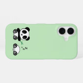 かわいい小さなパンドラ(PANDA)をグリーン iPhone 16ケース (裏面横)