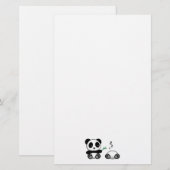 かわいい小さなパンドラ(PANDA) 2頭 便箋 (正面/裏面)