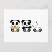 かわいい小さなパンドラ(PANDAS)オンホワイト ポストカード (正面)