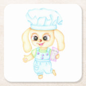 かわいい小さなパン屋さん スクエアペーパーコースター (正面)
