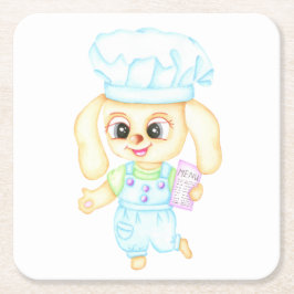 かわいい小さなパン屋さん スクエアペーパーコースター