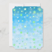 かわいい小さなヒスパニックのベイビーブルーの星と月 招待状 (裏面)