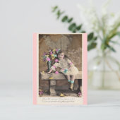 かわいい小さなビクトリア朝のフランス人少女のポストカード ポストカード (スタンド正面)