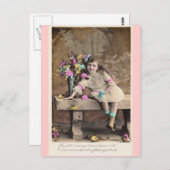 かわいい小さなビクトリア朝のフランス人少女のポストカード ポストカード (正面/裏面)