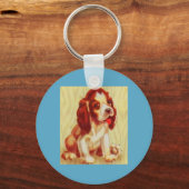 かわいい小さなビーグルの子犬 キーホルダー (正面)