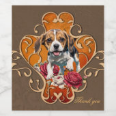 かわいい小さなビーグル。 ワインラベル (シングルラベル)