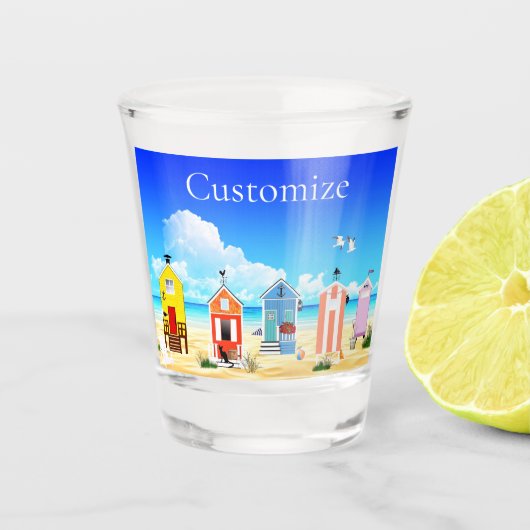 かわいい小さなビーチシャックサンダー_コーブ ショットグラス (正面)