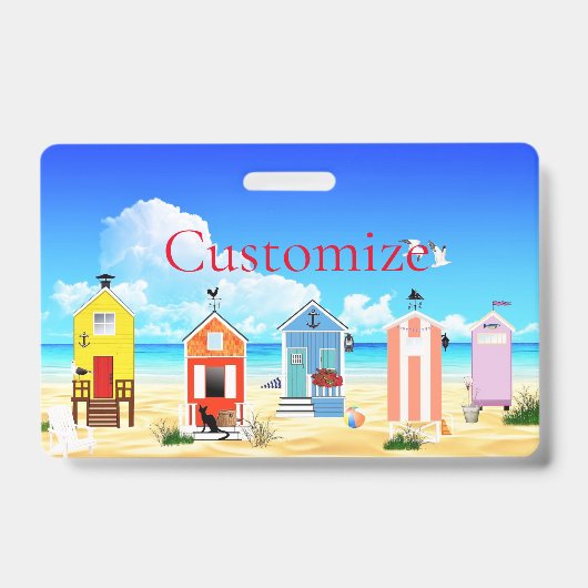 かわいい小さなビーチシャックサンダー_コーブ バッジ (正面)