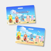 かわいい小さなビーチシャックサンダー_コーブ バッジ (正面＆裏面)