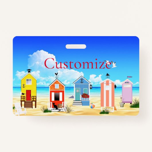 かわいい小さなビーチシャックサンダー_コーブ バッジ (正面)