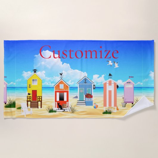 かわいい小さなビーチシャックサンダー_コーブ ビーチタオル (正面)