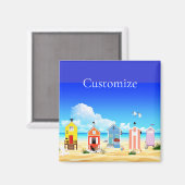 かわいい小さなビーチシャックサンダー_コーブ マグネット (正面/裏面)