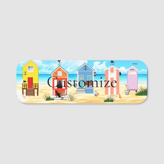 かわいい小さなビーチシャックサンダー_コーブ 名札 (正面)