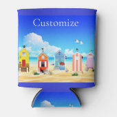 かわいい小さなビーチシャックサンダー_コーブ 缶クーラー (正面)