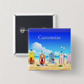 かわいい小さなビーチシャックサンダー_コーブ 缶バッジ (正面&裏面)