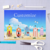 かわいい小さなビーチシャックサンダー_コーブ 薄葉紙 (クラフト)