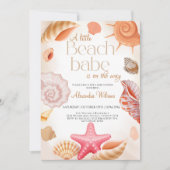 かわいい小さなビーチベビーシャワー 招待状 (正面)