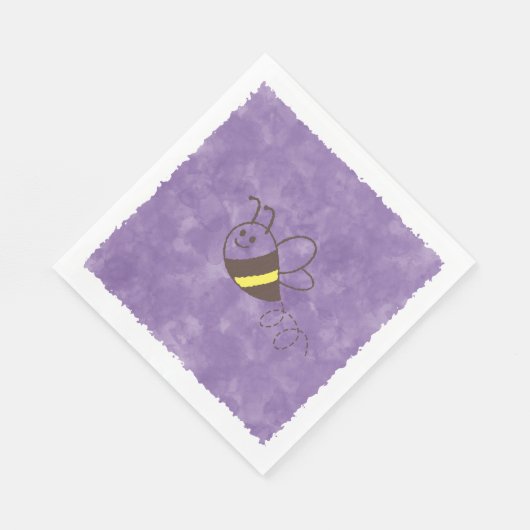 かわいい小さなビー飛んでいるウォーター色の赤ちゃんシャワー スタンダードランチョンナプキン (角)