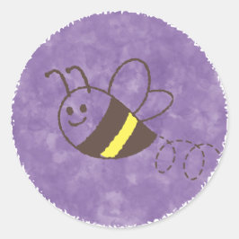 かわいい小さなビー飛んでいるウォーター色の赤ちゃんシャワー ラウンドシール