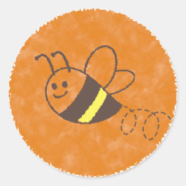 かわいい小さなビー飛んでいるウォーター色の赤ちゃんシャワー ラウンドシール