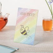 かわいい小さなビー飛んでいるウォーター色の赤ちゃんシャワー 台座サイン (インサイチュ)