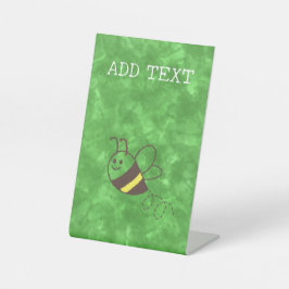 かわいい小さなビー飛んでいるウォーター色の赤ちゃんシャワー 台座サイン