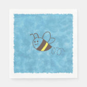 かわいい小さなビー飛んでいるブルーウォーター色ベビーシャワー スタンダードランチョンナプキン (正面)
