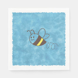 かわいい小さなビー飛んでいるブルーウォーター色ベビーシャワー スタンダードランチョンナプキン