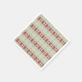 かわいい小さなピンクと赤のフローラアクセント スタンダードカクテルナプキン (角)