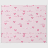かわいい小さなピンクのハート ラッピングペーパー (フラット)