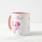 かわいい小さなピンクのベビーガールゾウ マグカップ (正面左)