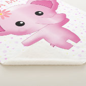 かわいい小さなピンクの赤ちゃん女の子象 シェルパブランケット (3/4)