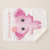 かわいい小さなピンクの赤ちゃん女の子象 シェルパブランケット (正面(横))