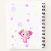 かわいい小さなピンクの赤ちゃん女の子象 ノートブック (裏面)