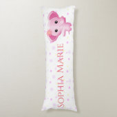 かわいい小さなピンクの赤ちゃん女の子象 ボディピロー (正面縦)