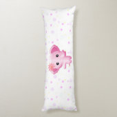 かわいい小さなピンクの赤ちゃん女の子象 ボディピロー (裏面 (縦))
