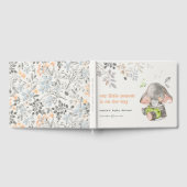 かわいい小さなピーナッツ象の葉の赤ちゃんシャワー ゲストブック (全面)