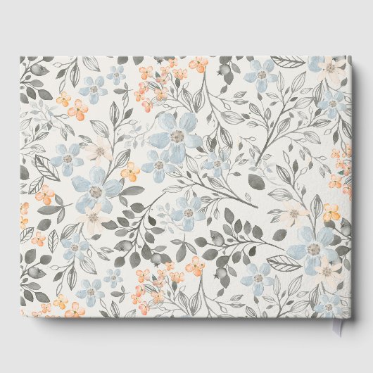 かわいい小さなピーナッツ象の葉の赤ちゃんシャワー ゲストブック (裏面)