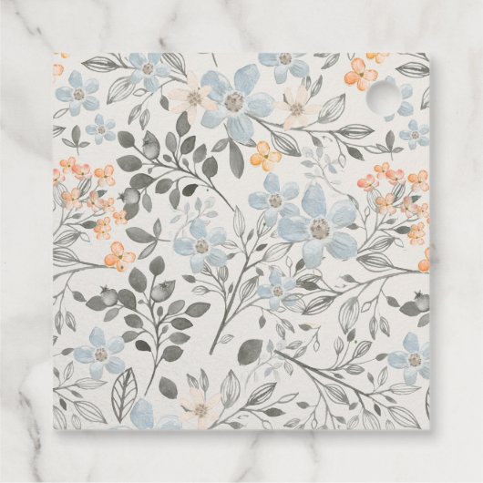 かわいい小さなピーナッツ象の葉の赤ちゃんシャワー フェイバータグ (裏面)