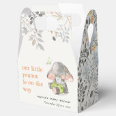 かわいい小さなピーナッツ象の葉の赤ちゃんシャワー フェイバーボックス (オープン)