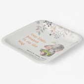 かわいい小さなピーナッツ象の葉の赤ちゃんシャワー ペーパープレート (傾斜あり)