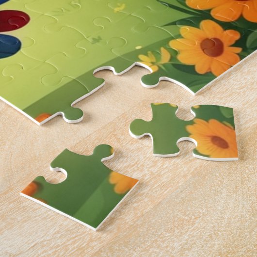 かわいい小さなファームターキーパーソナライズされたキッズ ジグソーパズル (側面)