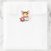 かわいい小さなフェスティバルクリスマスマウスとオーナメント スクエアシール (バッグ)